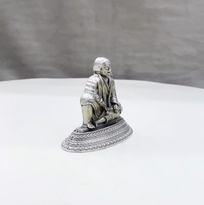 Sitting Sai Baba Pure Silver Idol - Image 2