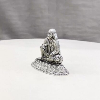 Sitting Sai Baba Pure Silver Idol - Image 4