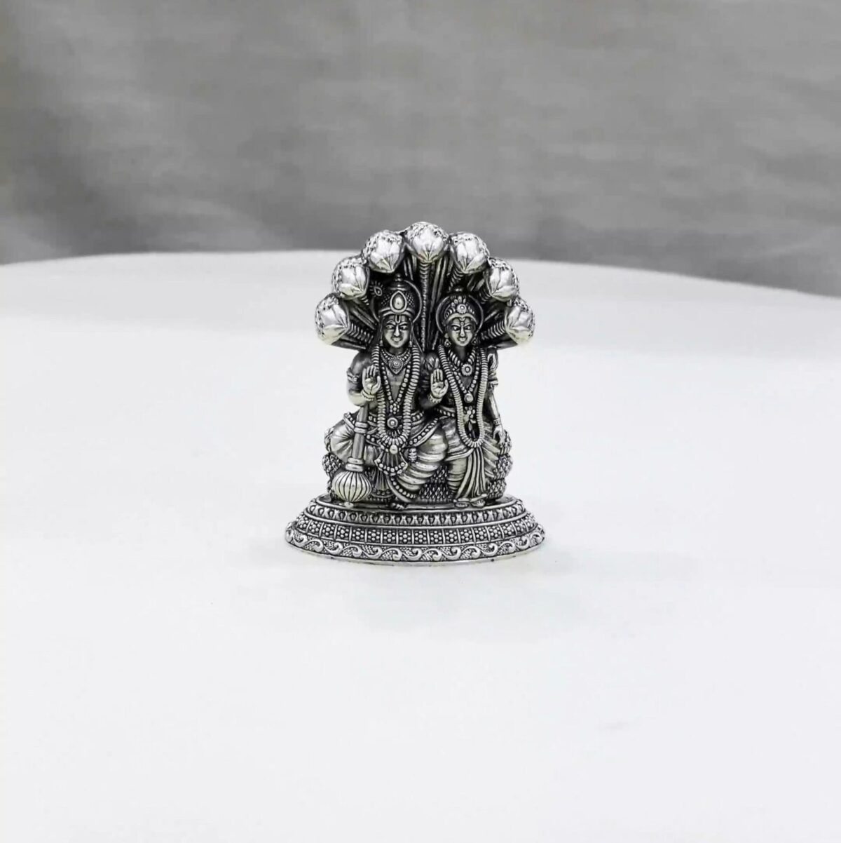 Vishnu Lakshmi Pure Silver Idol - Image 1