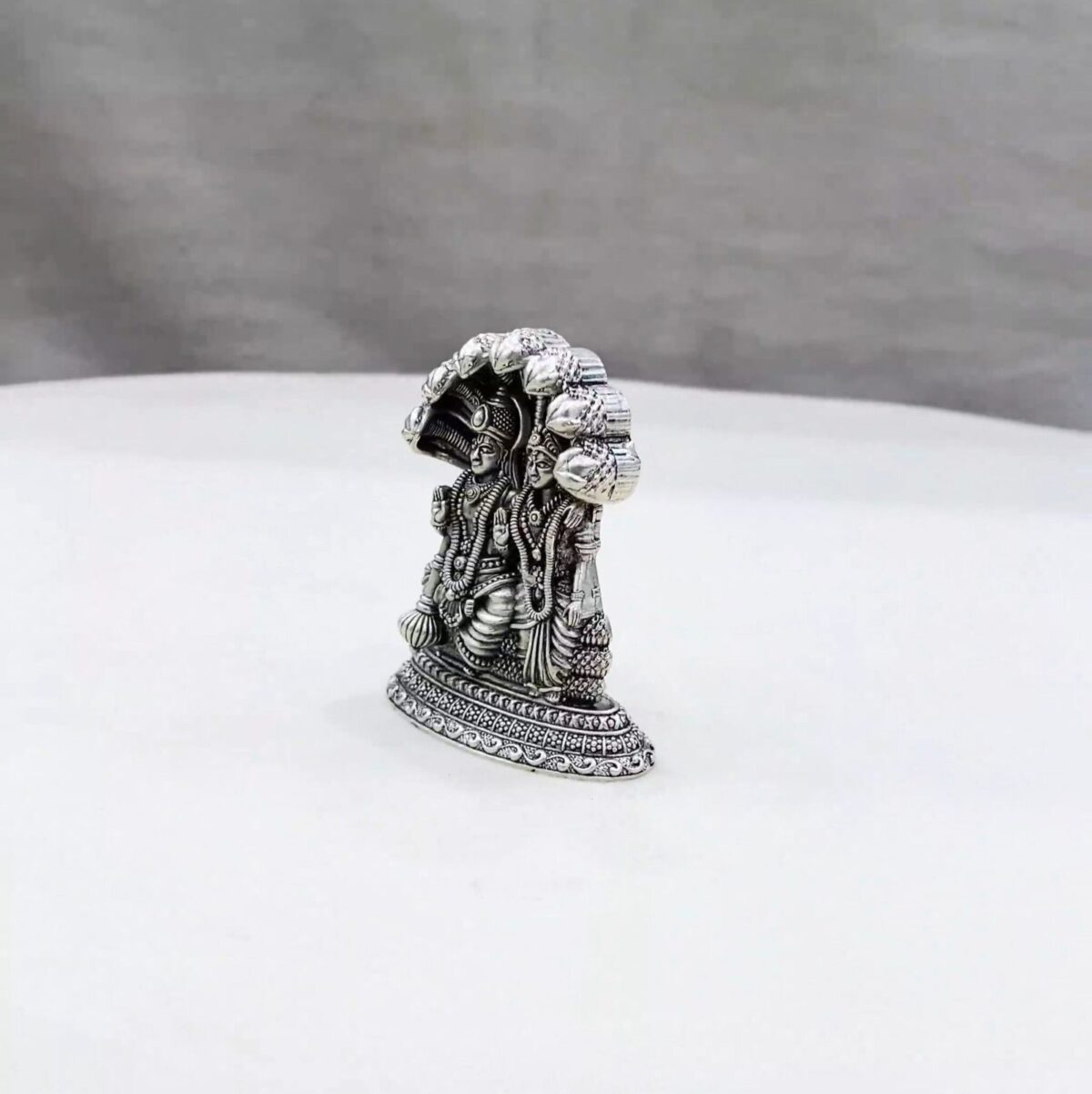 Vishnu Lakshmi Pure Silver Idol - Image 4