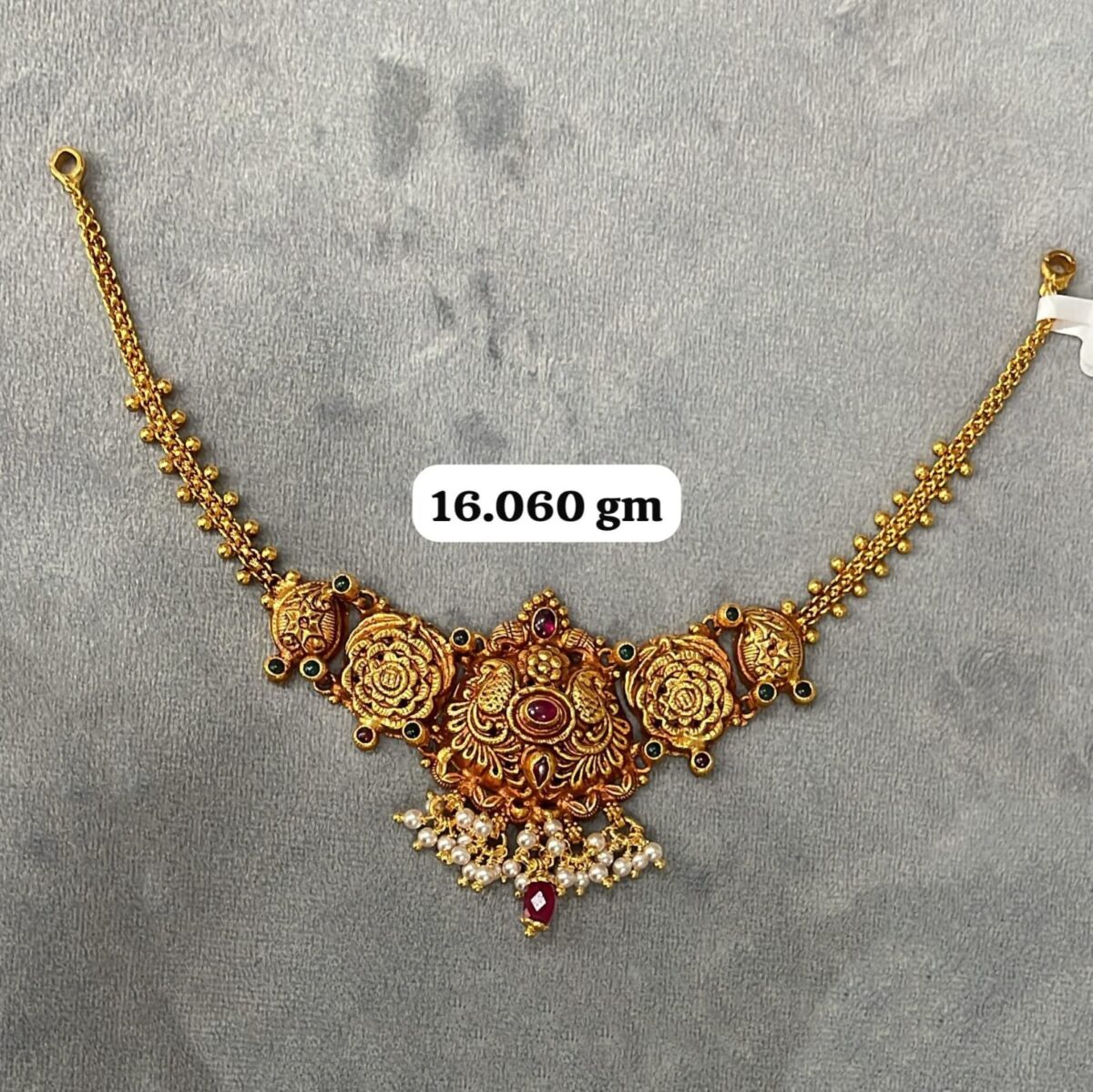 Temple Half Necklace in Pure Silver 925 BIS Hallmarked