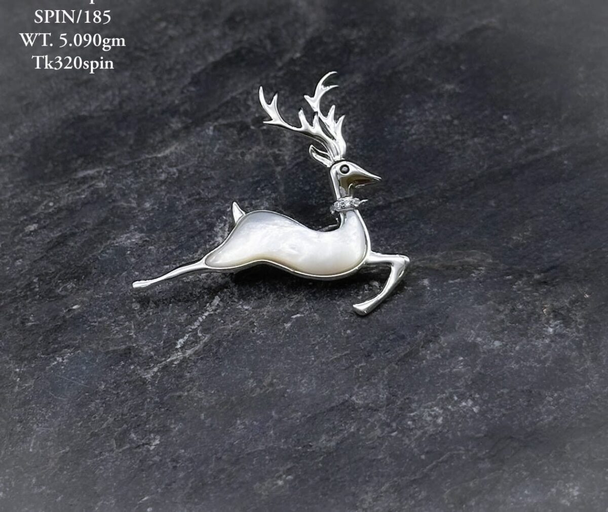 Exquisite Silver Reindeer Brooch in Pure Silver 925 BIS Hallmarked - Image 1