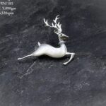 Exquisite Silver Reindeer Brooch in Pure Silver 925 BIS Hallmarked