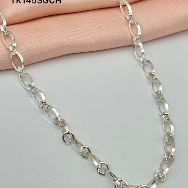 Hollow Gents Chain in Sterling Silver Pure 925 Hallmarked
