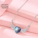 Chain with Angel Wings Pendant in Sterling Silver 925