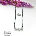 Solitaire Heart Mangalsutra With Dashing Earring In Pure Silver