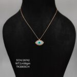 Chain with Evil Eye Pendant in Sterling Silver 925