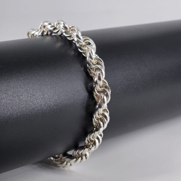 Men's Link Design Bracelets in Sterling Silver Pure 925