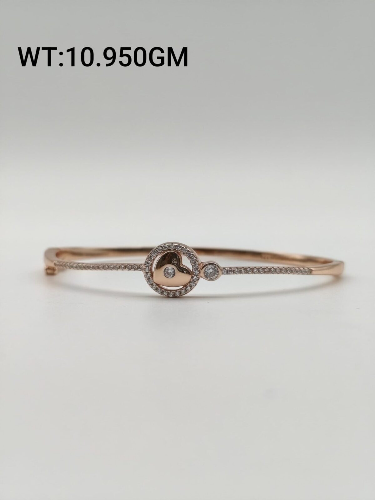 Heart Bracelet in Rose Gold Sterling Silver Pure 925 - Image 1