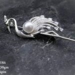 Lustrous White Pearl Brooch in Pure Silver 925 BIS Hallmarked