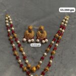 Temple Half Necklace With Earing in Pure Silver 925 BIS Hallmarked