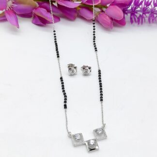 Solitaire Pure Silver Mangalsutra
