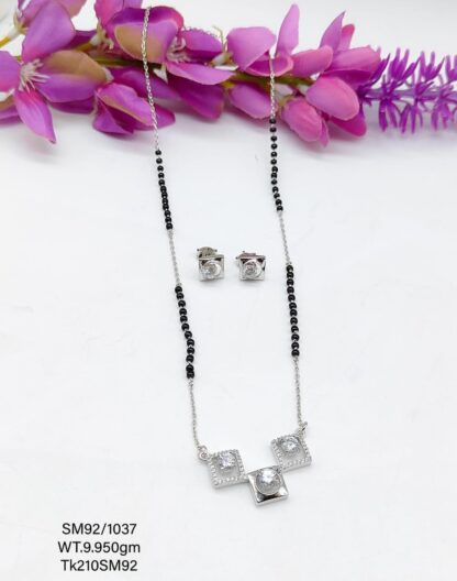 Solitaire Pure Silver Mangalsutra