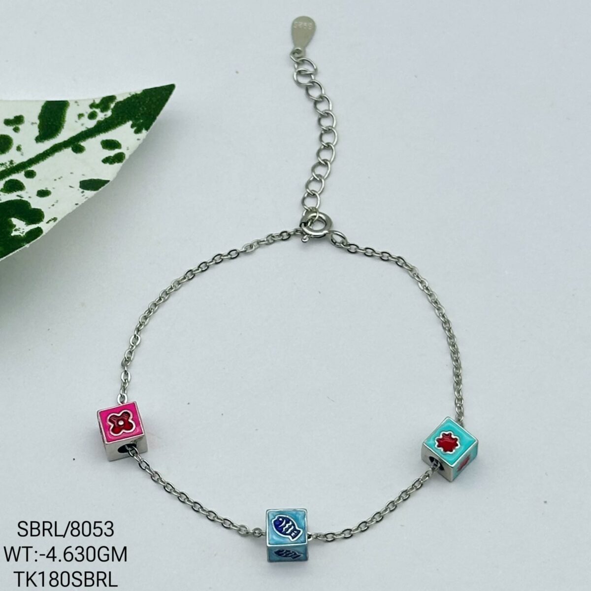 Stunning Beads Bracelet in Sterling Silver Pure 925 - Image 1