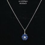 Chain with Vibrant Blue&White Pendent in Sterling Silver