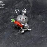 Cute Bunny Brooch in Pure Silver 925 BIS Hallmarked