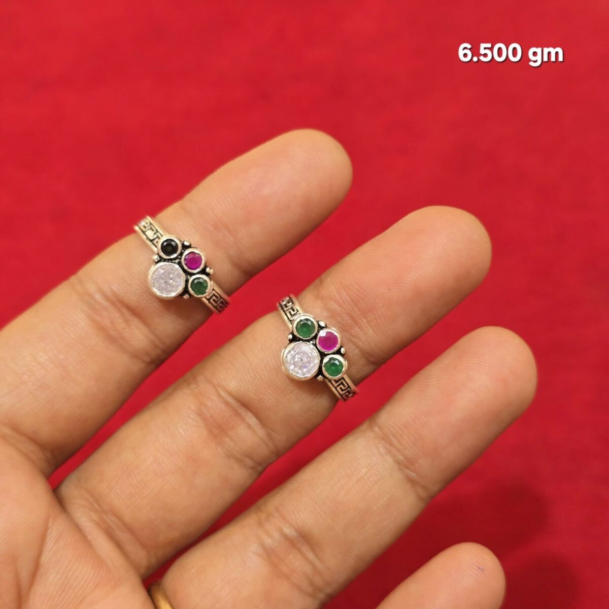 Jaipuri Toe Ring in Sterling Silver Pure 925 BIS Hallmarked