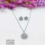 Elegant AD Pendent Necklace Set in Sterling Silver925