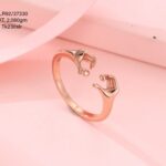 Rose Gold Ladies Heart Ring in Sterling Silver Pure 925 BIS Hallmarked