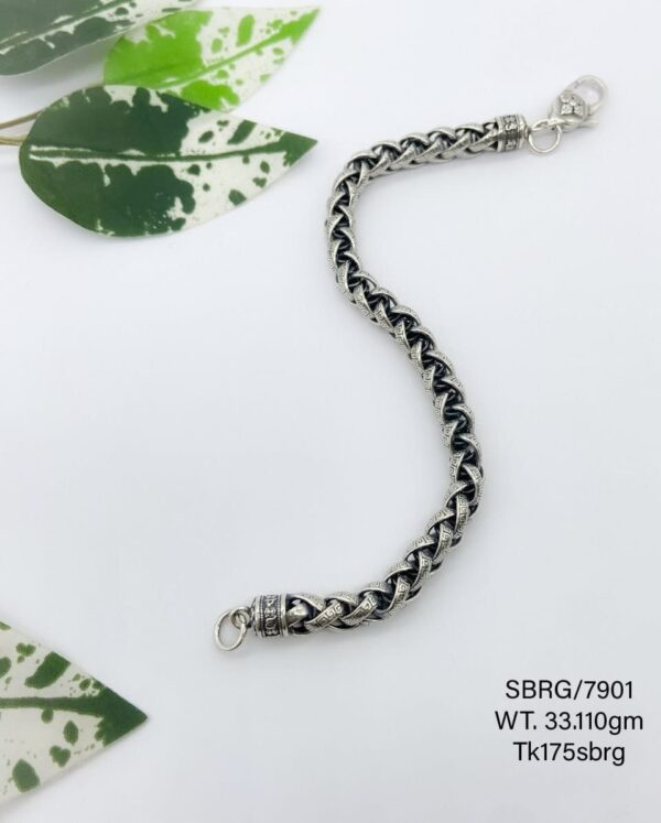 Men's Turkish Oxidised Antique Bracelets in Sterling Silver Pure 925