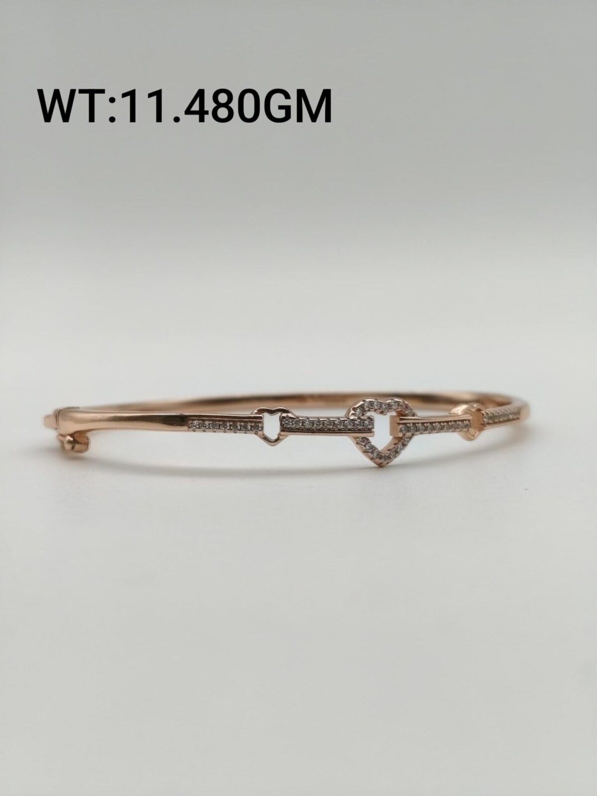 Heart Bracelet in Rose Gold Sterling Silver Pure 925