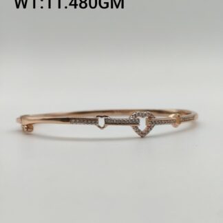 Heart Bracelet in Rose Gold Sterling Silver Pure 925