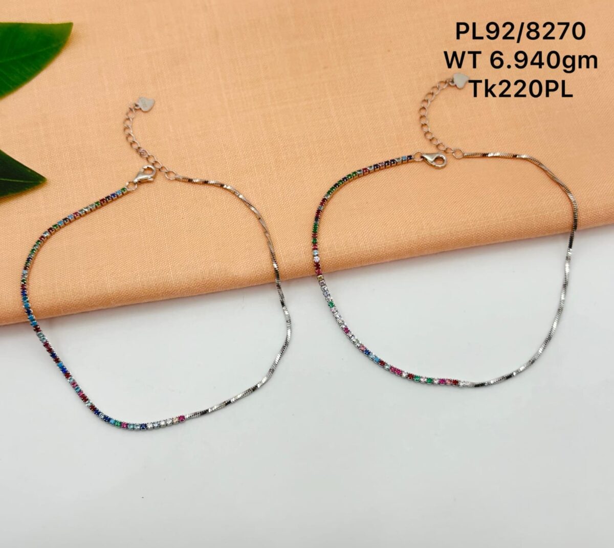 Elegant Rainbow Payal/Anklet in Pure 925 Silver BIS Hallmarked