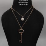 Dual Chain with key Pendent in Sterling Silver