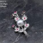 Pink Bouquet Brooch in Pure Silver 925 BIS Hallmarked