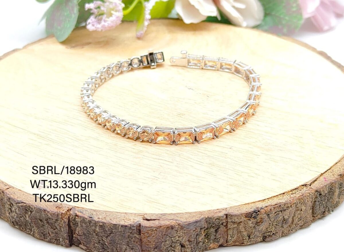Stunning Diamond Crystal Bracelet in Sterling Silver Pure 925 - Image 1