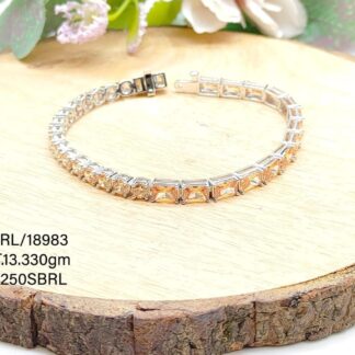 Stunning Diamond Crystal Bracelet in Sterling Silver Pure 925