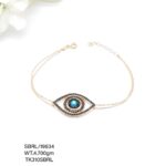 Stunning Evil Eye Beads Bracelet in Sterling Silver Pure 925