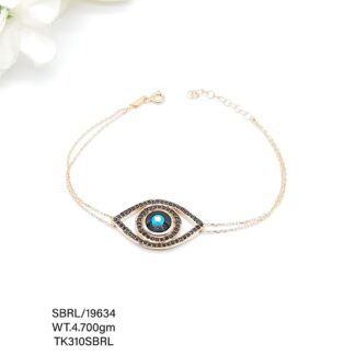 Stunning Evil Eye Beads Bracelet in Sterling Silver Pure 925