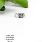 Black Stone Gents Ring in Sterling Silver Pure 925 BIS Hallmarked