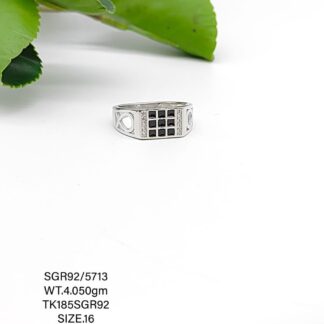 Black Stone Gents Ring in Sterling Silver Pure 925 BIS Hallmarked