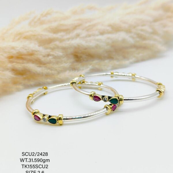 Casting Silver Bangles with Antique Touch 925 BIS Hallmarked