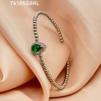 Vibrant Green Stone Bracelet in Sterling Silver Pure 925
