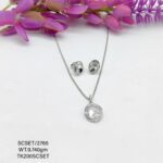 Elegant Heart Pendent Necklace Set in Sterling Silver925