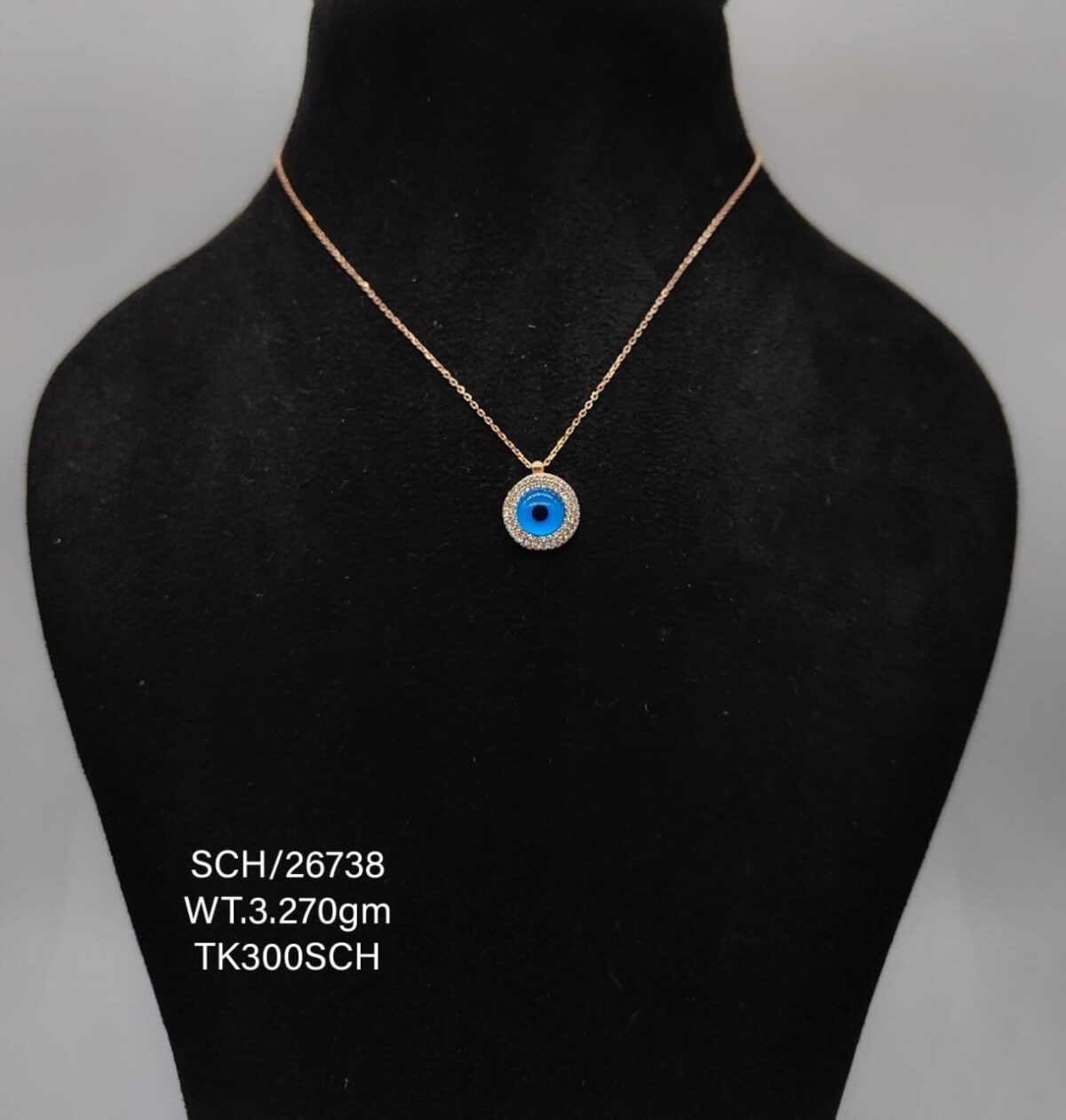 Chain with Evil Eye Pendant in Sterling Silver 925 - Image 1