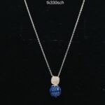 Chain with Vibrant Blue&White Pendent in Sterling Silver