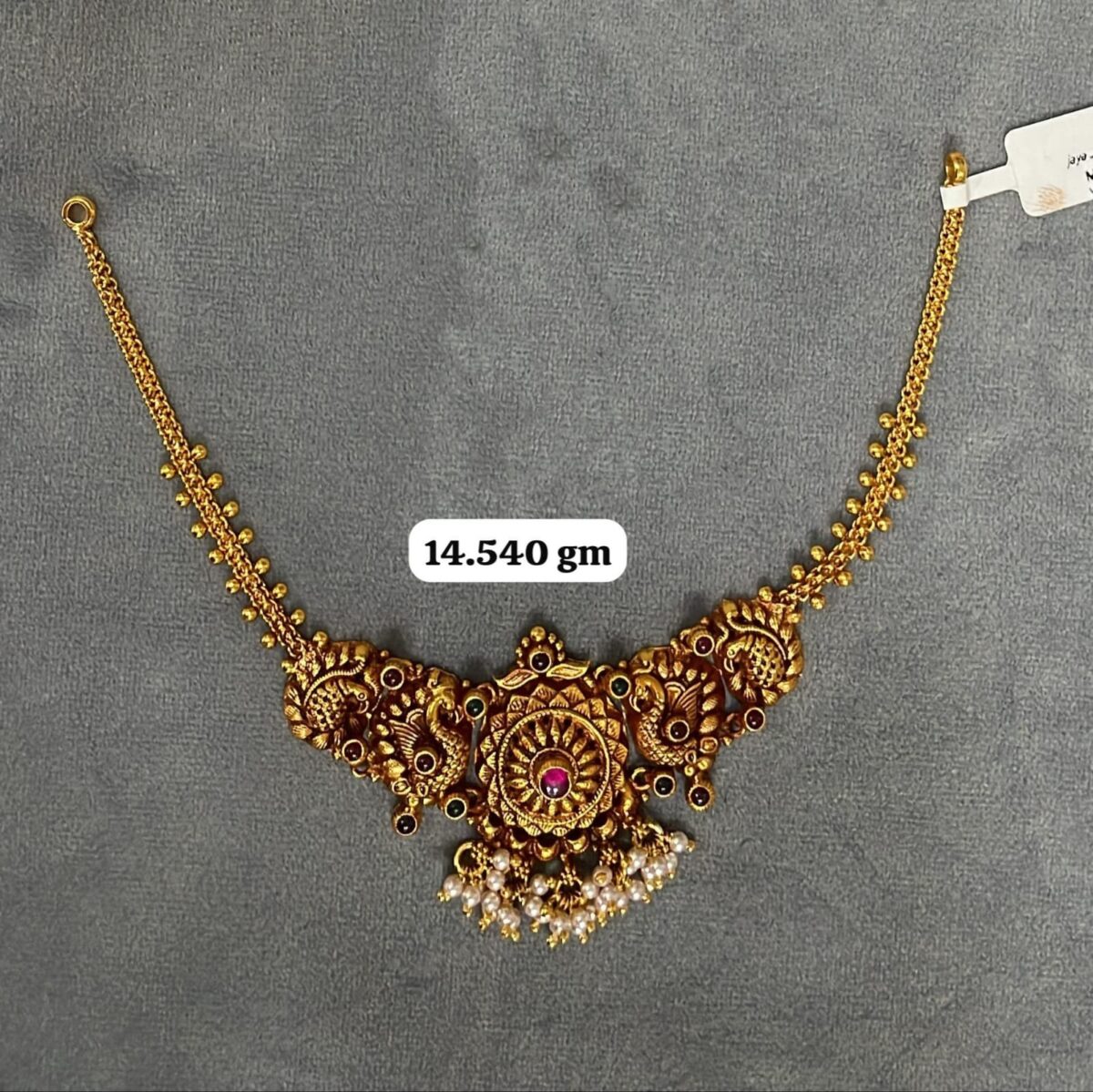 Temple Half Necklace in Pure Silver 925 BIS Hallmarked