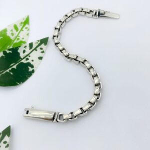 Men's Oxidized Bracelet in Sterling Silver Pure 925 BIS Hallmarked