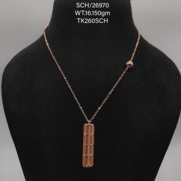 Chain with Rectangle Pendent in Sterling Silver
