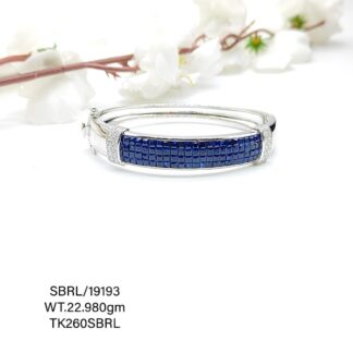 Ladies Blue &White Bracelet in Sterling Silver Pure 925 BIS Hallmarked