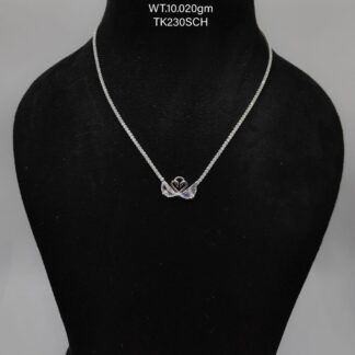 Chain with Crown Heart Pendant in Sterling Silver 925