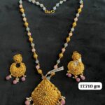 Temple Half Necklace With Earing in Pure Silver 925 BIS Hallmarked