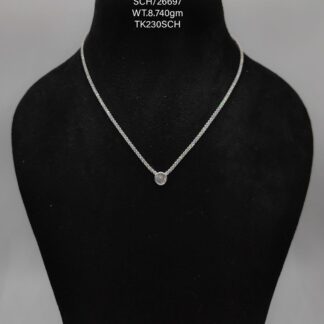 Chain with Dazzling Diamond Pendant in Sterling Silver 925