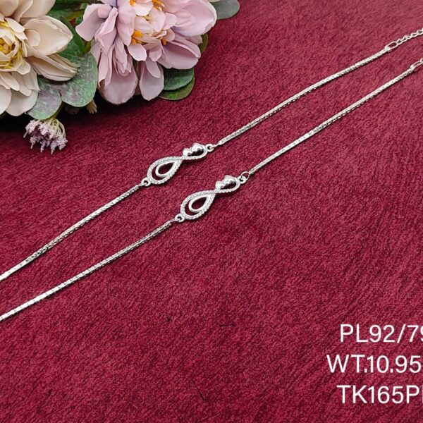 Elegant Infinity Payal/Anklet in Pure 925 Silver BIS Hallmarked
