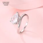 Stunning White Stone Ladies Ring in Sterling Silver 925