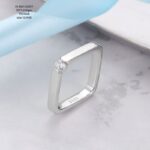 Stunning Square Cut Single Stone Ladies Ring in Sterling Silver 925